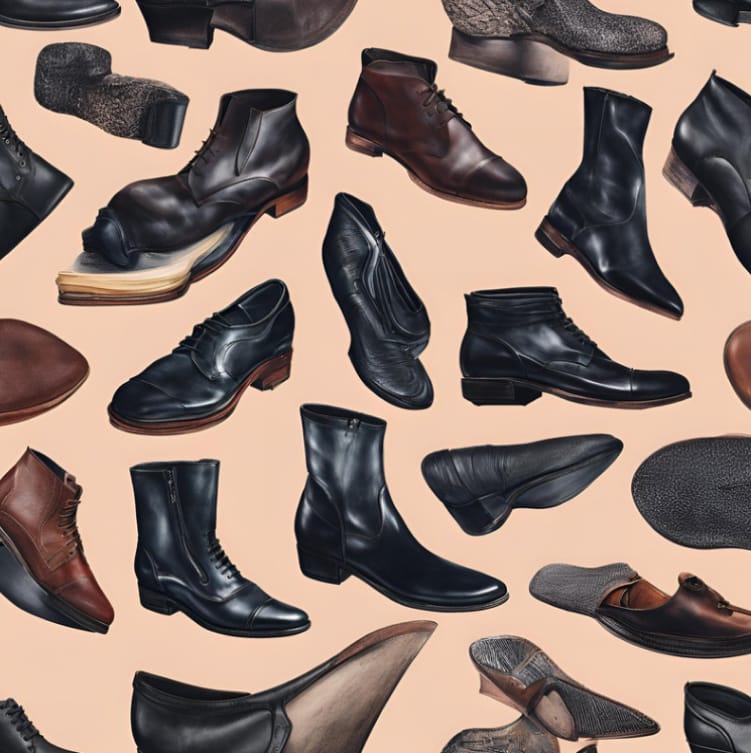 A collection of leather shoes.